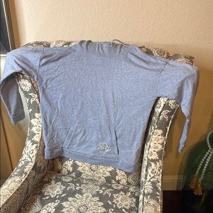 Michael Kors Heathered Blue Hoodie Pullover with Embellished Logo